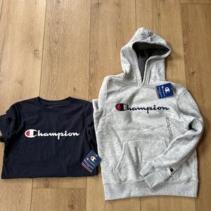 Champion Sweatshirt and T-Shirt